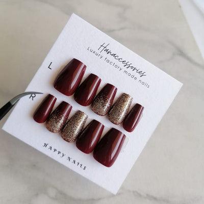 Glittery maroon