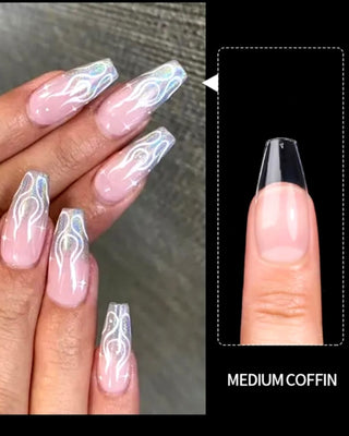 Coffin Transparent Nails